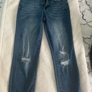 Chic Judy Blue Distressed Jeans - Size 27, Relaxed Fit, Great Condition!